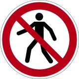 Adhésif Interdiction - Interdit aux piétons - P004 - Ø 430 mm