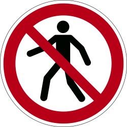 Adhésif Interdiction - Interdit aux piétons - P004 - Ø 430 mm
