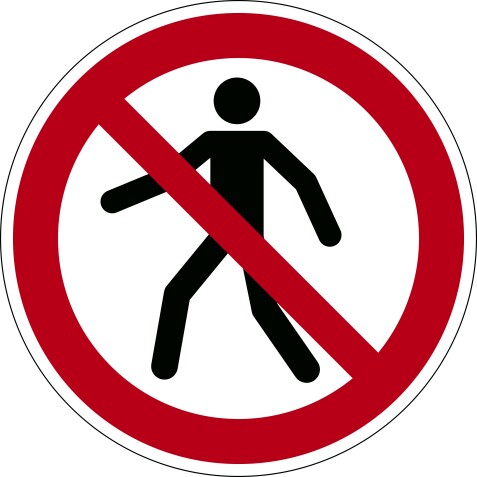 Adhésif Interdiction - Interdit aux piétons - P004 - Ø 430 mm