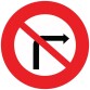 Panneau de Prescription B2b - Interdiction de tourner à droite à la prochaine intersection   - Petite