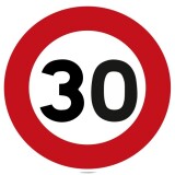 Panneau - Limitation de Vitesse à 30 km/h - Aluminium Galvanisé  - Normale
