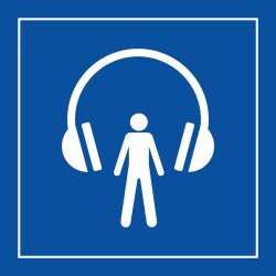 Panneau d'information - Audioguide - ISO 7001  - 125 x 125 mm - PVC