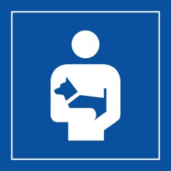 Panneau d'information - Porter les chiens - Code ISO 7001 - Gravoply