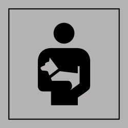 Panneau d'information - Porter les chiens - Code ISO 7001 - Gravoply