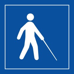 Pictogramme d'information - Accessibilité malvoyant ou aveugle - ISO 7001 - Gravoply  - 350 x 350 mm - Gris