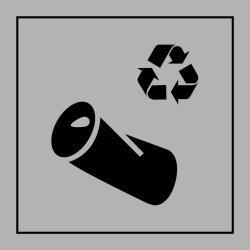 Panneau Tri Selectif - Recyclage canette - PI PF 063 - ISO 7001 - Gravoply