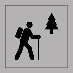 Panneau d'information - Sentier de randonnée pédestre - ISO 7001 - Gravoply
