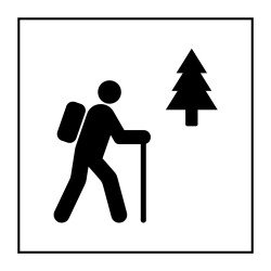 Panneau d'information - Sentier de randonnée pédestre - ISO 7001 - Gravoply