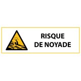 Panneau de Danger - Risque de Noyade  - 297 x 105 mm - PVC