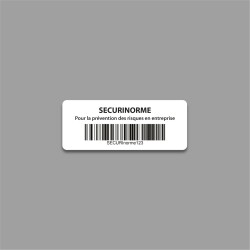 Étiquettes personnalisées - Code-barre en Polyester - 50 x 20 mm