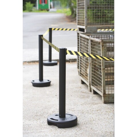 Poteau à Sangle Rétractable - Noir et Jaune - 3,7 m - Plastique