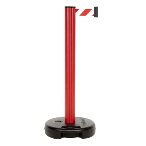 Poteau à Sangle Rétractable - Rouge et Blanc - L 3,7 m - Plastique