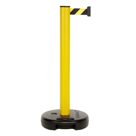 Poteau jaune à sangle jaune et noire L 3,7 m