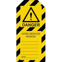 Étiquettes - Danger : Hors-Service - Polyester Souple  - 75 x 160 mm