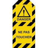 Étiquettes - Danger : Ne pas toucher - Polyester Souple - Lot de10  - 50 x 110 mm