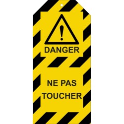 Étiquettes - Danger : Ne pas toucher - Polyester Souple - Lot de10  - 50 x 110 mm
