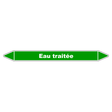 Marqueur de Tuyauterie - Eau Traitée - NFX 08-105 - Vinyle Laminé  - 355 x 37 mm