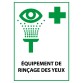 Panneau premiers secours - Équipement de rinçage des yeux - ISO 7010 E011  - Vinyle Souple Autocollant - A5