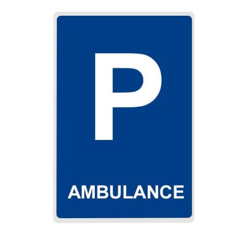 Panneau - Parking Ambulance - Aludibond / Aluminium Couvre-Chant