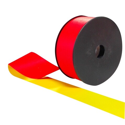 Ruban de Sécurité - Textile Fluorescent Jaune et Rouge - NF P98-465  - 50 x 35 mm