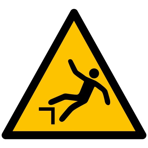 Adhésif de Danger - Chute avec Dénivellation - W008  - 315 mm - PVC