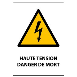 Panneau ISO 7010 - Haute tension Danger de mort - W012