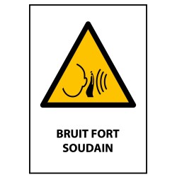 Panneau ISO 7010 - Bruit fort soudain - W038   - PVC - A4