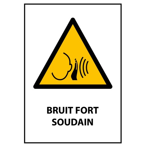 Panneau ISO 7010 - Bruit fort soudain - W038   - PVC - A4