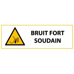 Panneau de Danger ISO 7010 - Bruit fort soudain - W038   - 297 x 105 mm - PVC
