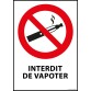 Panneau - Interdiction de vapoter   - PVC - A4