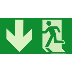 Panneau évacuation - Sortie de secours - E001 - Photo-luminescent  - 200 x 100 - PVC