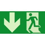 Panneau évacuation - Sortie de secours - E001 - Photo-luminescent  - 200 x 100 mm - PVC