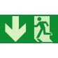 Panneau évacuation - Sortie de secours - E001 - Photo-luminescent  - 200 x 100 mm - PVC