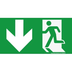 Panneau - Sortie de secours - E001  - 300 x 150 - PVC