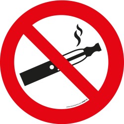 Pictogramme d'Interdiction - Interdiction de vapoter   - 100 mm - Vinyle Souple Autocollant