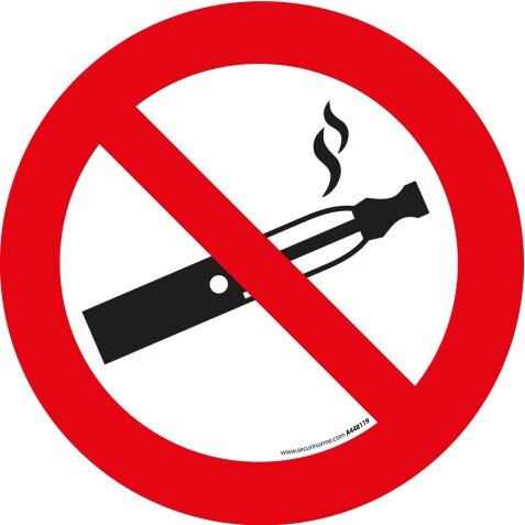 Pictogramme d'Interdiction - Interdiction de vapoter   - 200 mm - Vinyle Souple Autocollant