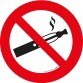 Pictogramme d'Interdiction - Interdiction de vapoter   - 200 mm - Vinyle Souple Autocollant