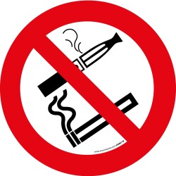 Panneau - Interdiction de fumer et vapoter  - PVC - 200