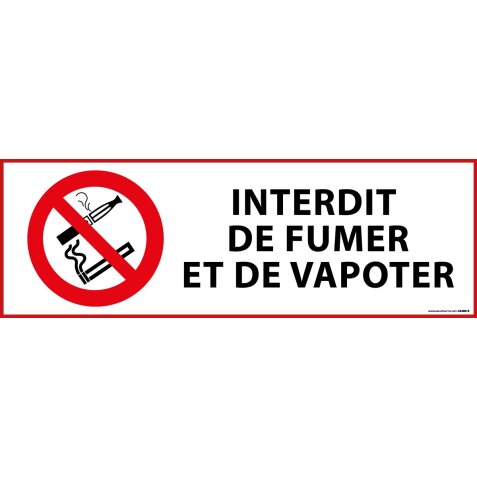 Panneau d'Interdiction - Interdiction de fumer et vapoter