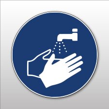 Panneau Lavage des mains obligatoire - M011 -Pictogramme d'Obligation ISO 7010