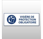 Panneau d'Obligation ISO EN 7010 - Visière de protection obligatoire - M013   - 297 x 105 - Vinyle souple autocollant
