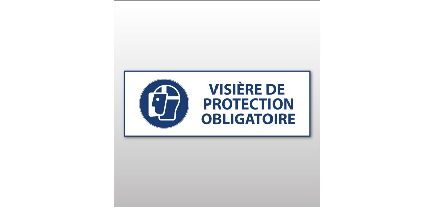 Panneau d'Obligation ISO EN 7010 - Visière de protection obligatoire - M013   - 297 x 105 - Vinyle souple autocollant