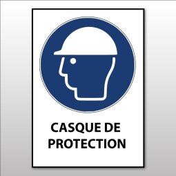 Panneau - Casque de protection obligatoire - M014