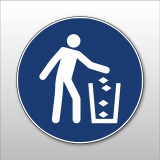 Panneau obligation - Utiliser la poubelle - M030