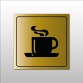 Panneau - Cafétéria avec tasse chaude  - 100 x 100 mm - Or