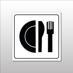 Plaque signalétique - Pictogramme Restaurant - Gravoply