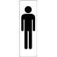Panneau adhésif - Silhouette Homme WC - PVC ou Metallex  - 150 x 47 mm - Blanc
