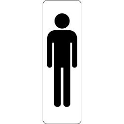 Panneau adhésif - Silhouette Homme WC - PVC ou Metallex  - 150 x 47 - Blanc