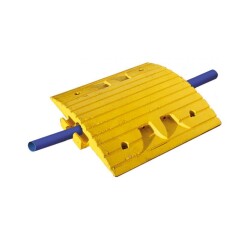 Ralentisseur - Module central visible jaune ou noir - 50 x 50 cm - Caoutchouc