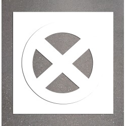 Pochoir - Arrêt et stationnement interdits - PVC - 800 x 800 mm